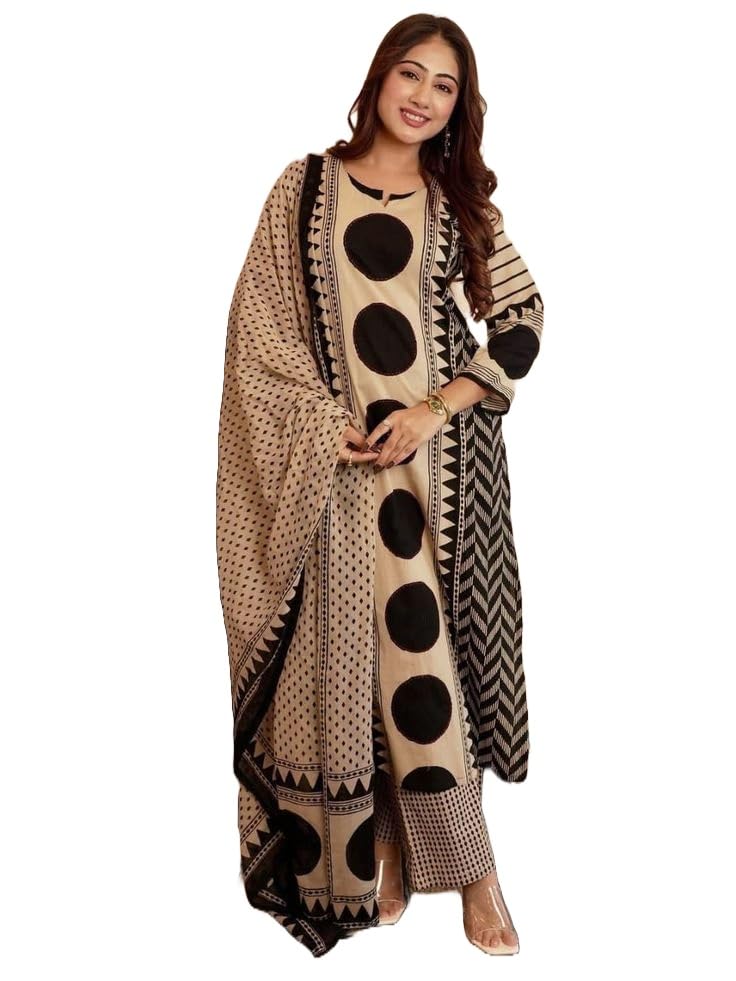 Image of Klosia Women Printed Straight Kurta and Pant Set with Dupatta | Printed Kurta Set | Cotton Kurta Set | Women Kurta Sets | Summer Suit |