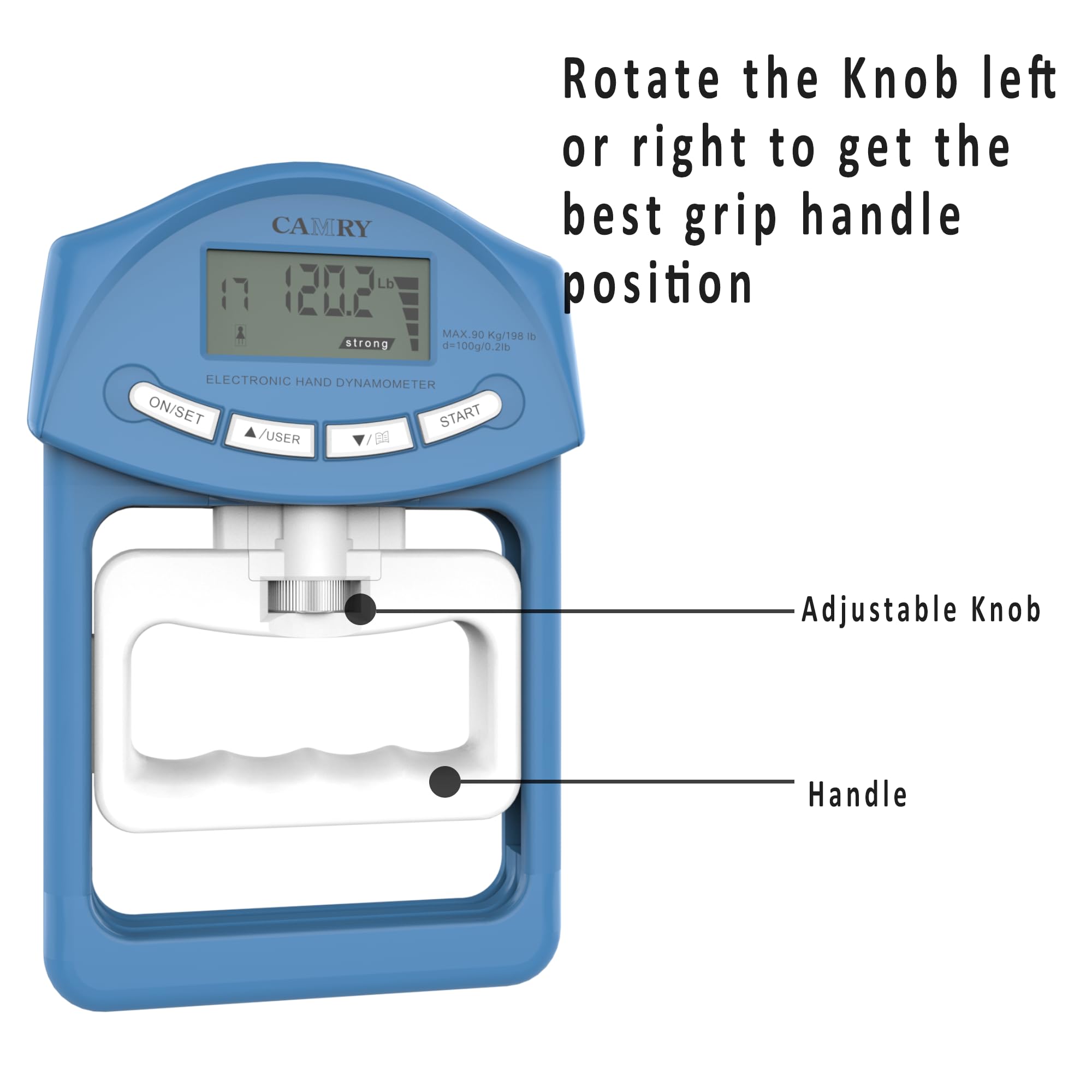 Dinamometro Elettronico OSDUE - Misuratore Forza Di Presa, 120 Kg, Ricaricabile, Con Display LCD, Per Sport E Casa - Foto 6