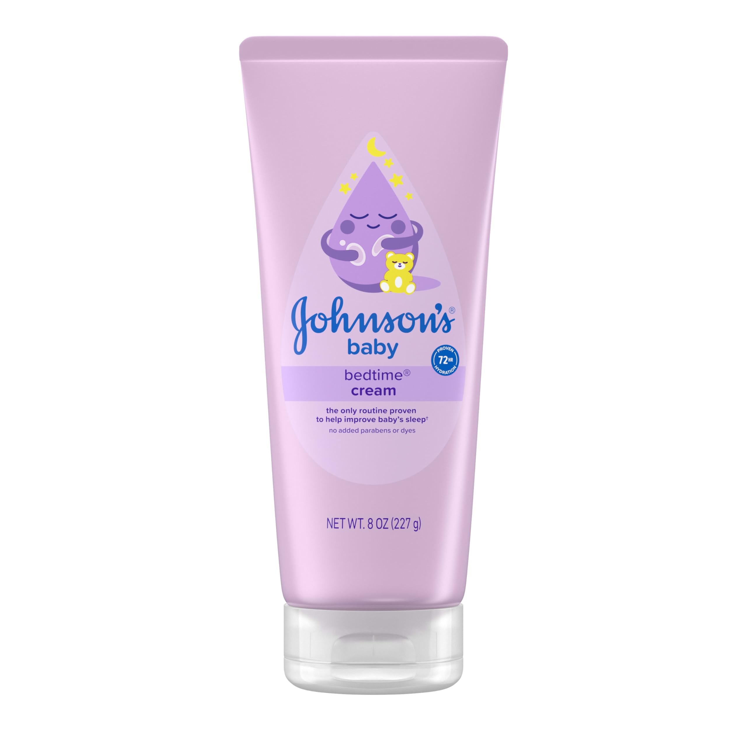 Johnson's BabyBedtime Cream with Soothing NaturalCalm Aromas, Baby Cream with Calming Aromas, Soothing and Relaxing Scent, No Added Parabens & Dyes, 8 oz