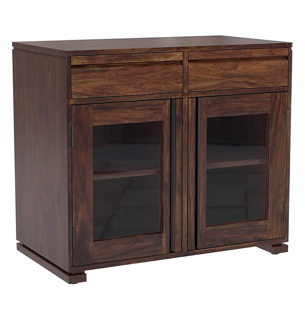 DEMIWALL Solid Sheesham Wood Sideboard & Cabinets | Wooden Side Board Media Console Tv Cabinet for Living Room | Free Standing Buffet Cabinet with 2 Drawers & Shelf Storage | Rosewood, Walnut Finish-image-41