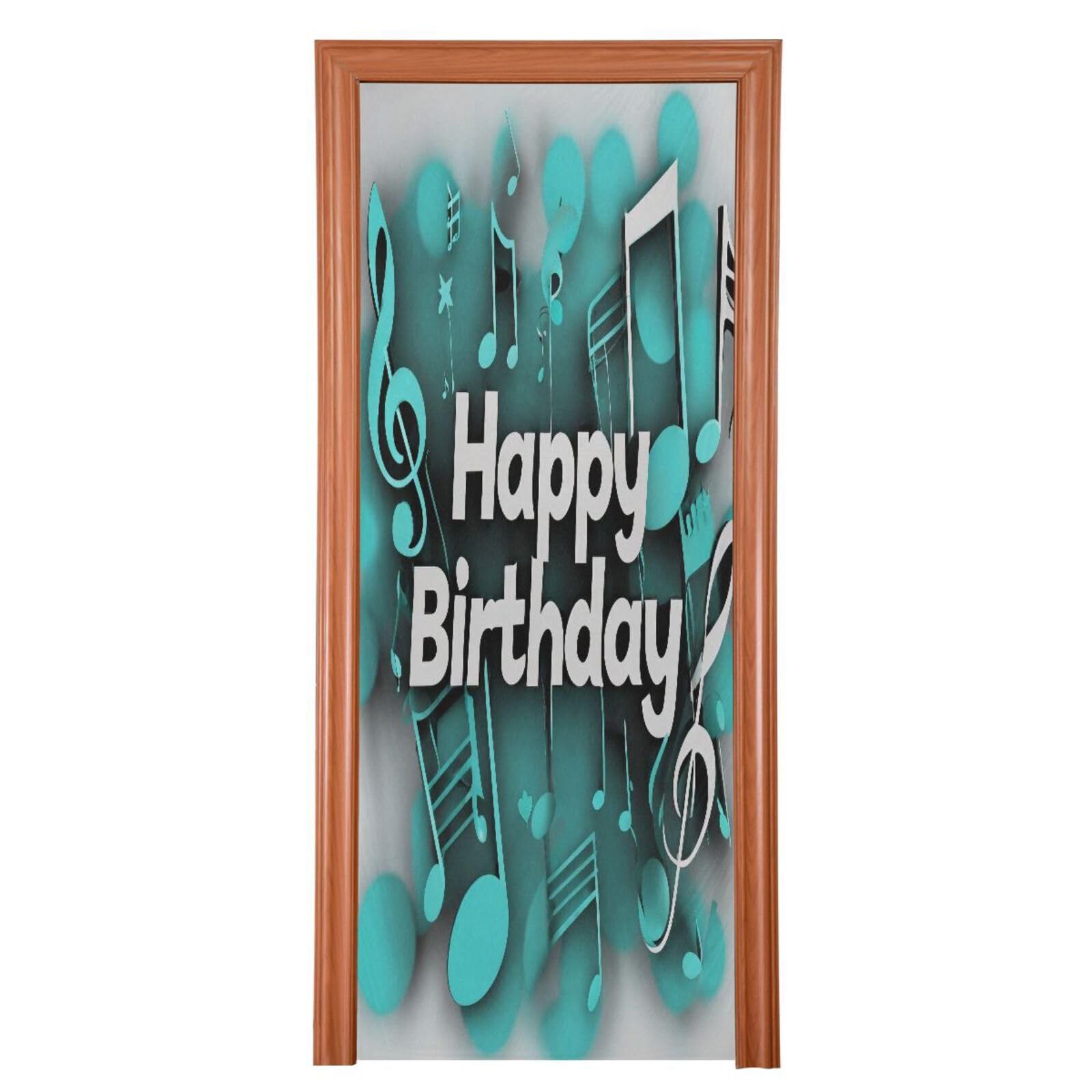 FLildon Birthday Musical Theme Door Cover Decoration, Party Accessory Porch Decor for Festive Ornament Room Door Covers 36 x 98 Inch