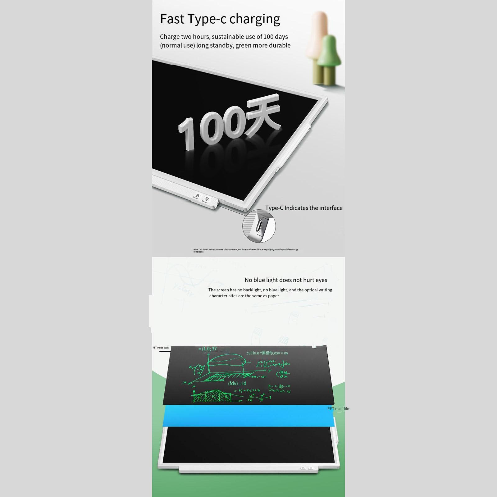 24 pollici grande schermo Business Training Lcd Handwriting Board Light Energy Meeting Progetto Blocco note