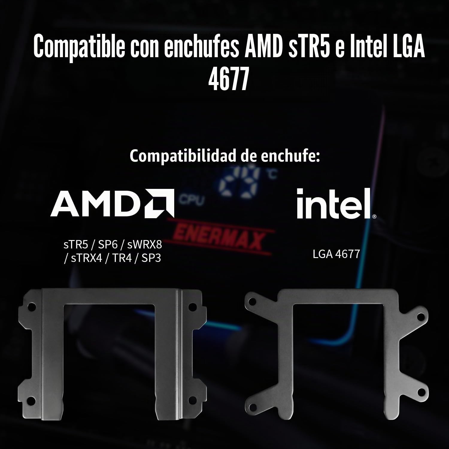 ENERMAX LIQTECH XTR|360 mm AIO CPU refrigeración por agua|TDP 550 W+|AMD Ryzen Treadripper sTR5/sTRX5/SP6|Intel Xeon LGA4677 |100% CPU cobertura|Pantalla digital|ELC-LTXTR360