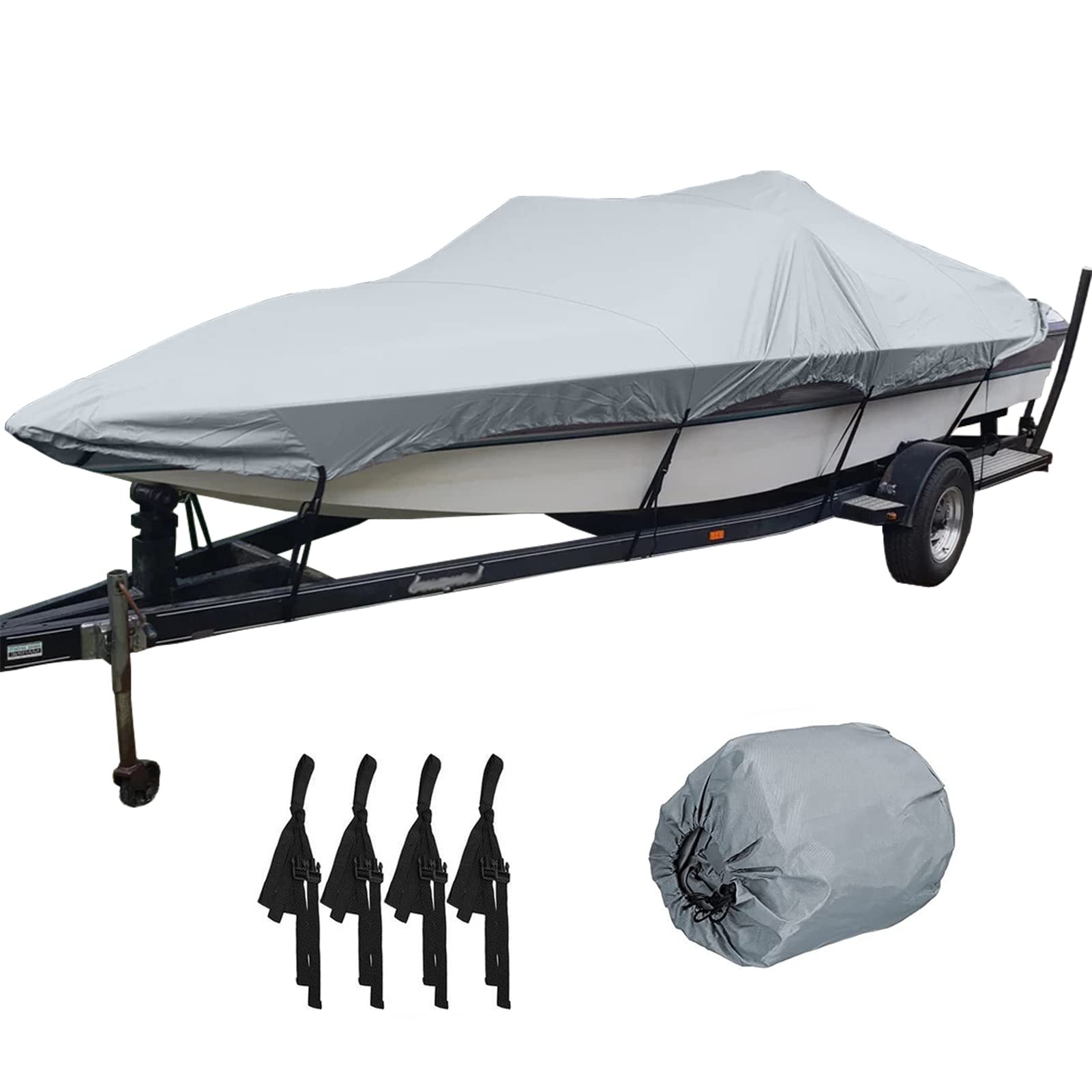 Telo copribarca 11-27 Piedi Multi-Misura in Tessuto 600D, Protezione dalle intemperie per Yacht, Barche da Pesca, Tri-Scafo, 11-13 Piedi: 420 * 270 cm