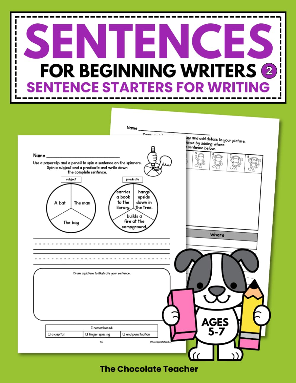 Sentences for Beginning Writers Sentence Starters for Writing Ages 5-7: Draw & Writing, Learning to Write Skills, Kids Practice Writing Workbook, ... Workbook 2 (Sentence Writing for Kids)