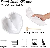 Vista 3 de Molde de silicona con forma de corazón de diamante, antiadherente, en forma de corazón, moldes de silicona para tartas, moldes de chocolate