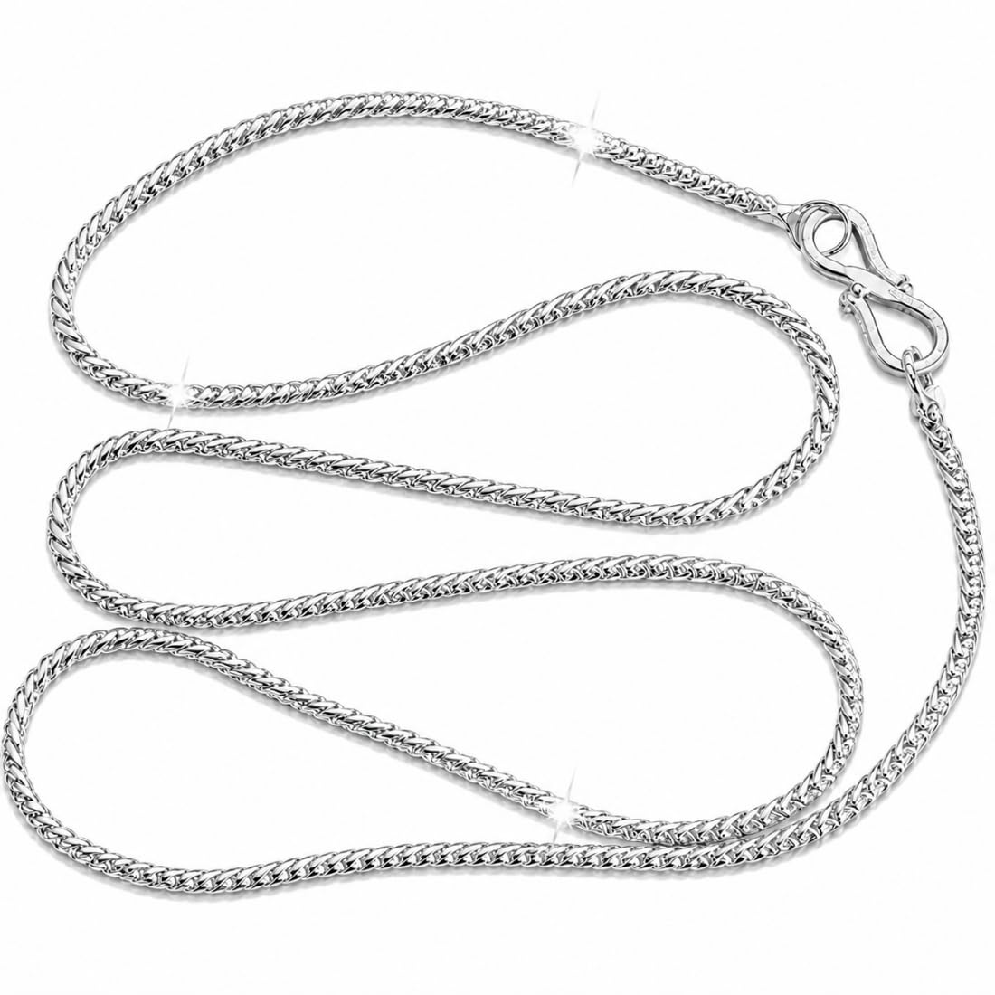 22 Inch Silver Plated Brass Chain Pack of 1 for Men Women 14g-image-40