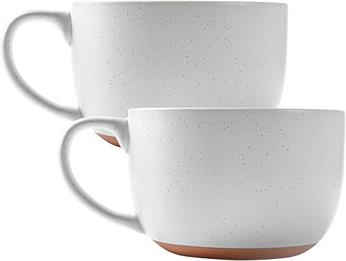 Miniatura 1 de 38oz ceramic large Soup mugs with Hanlde for Coffee,Cereal,Salad,Noodles,Tea,Soup Bowls Cups,Microwave Dishwasher Safe Set of 2 (White)
