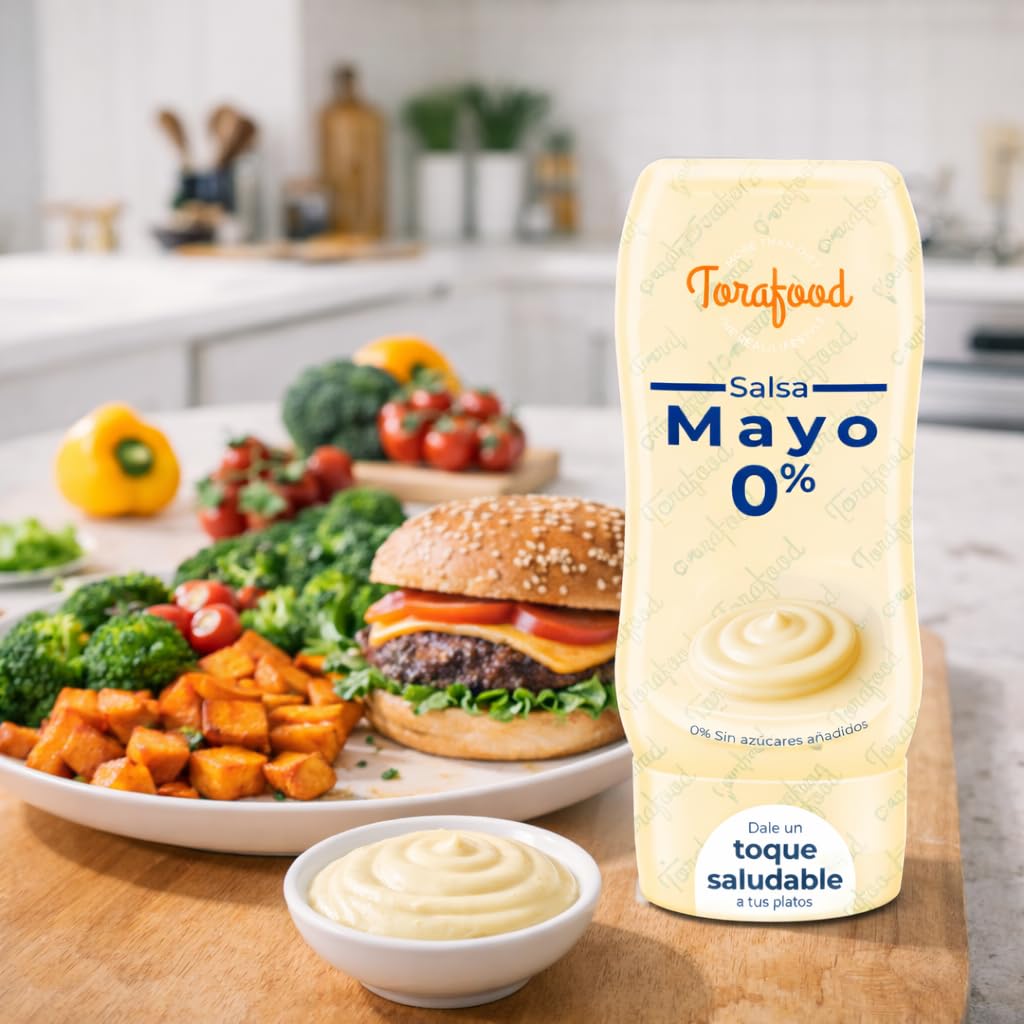 Salsa Zero Mayo 330ml | 0% Azúcares Añadidos | Cremosa, Suave y Deliciosa | Ideal para Recetas Saludables | Torafood
