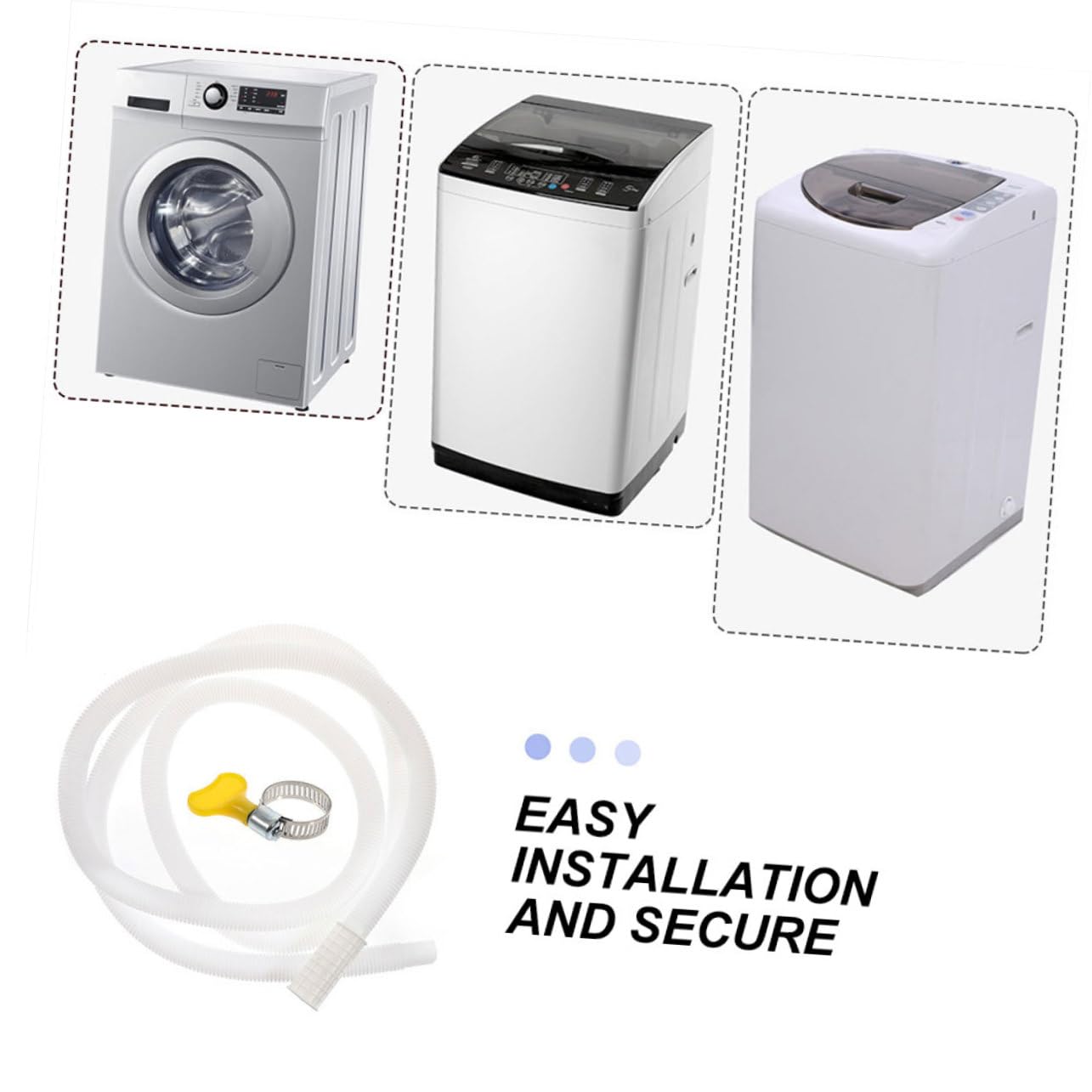 jojofuny Tubo Estensibile per Condizionatore con Morsetto Resistente in Pe e Abs, Flessibile e Durevole per Scarico Condensa Climatizzatore Esterno Bianco