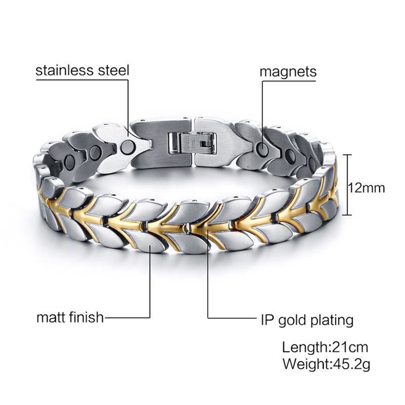 Zestaw bransoletek przyjaźni, bransoletki, zawieszki, 12 mm, bransoletka z uchem pszenicy z magnetyczną stalą nierdzewną