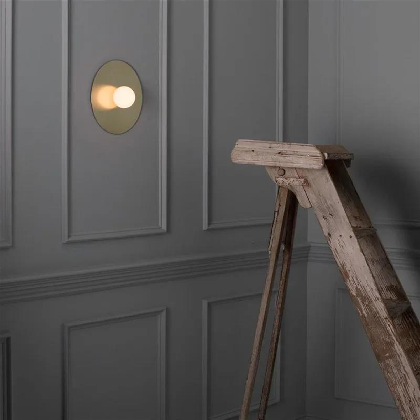Nowoczesna lampa ścienna, okrągła i artystyczna, oprawa wewnętrzna, dekoracyjna oprawa do salonu, lampka nocna, kuchnia, przedpokój, baterie (z fajnymi żarówkami, 1 szt.)