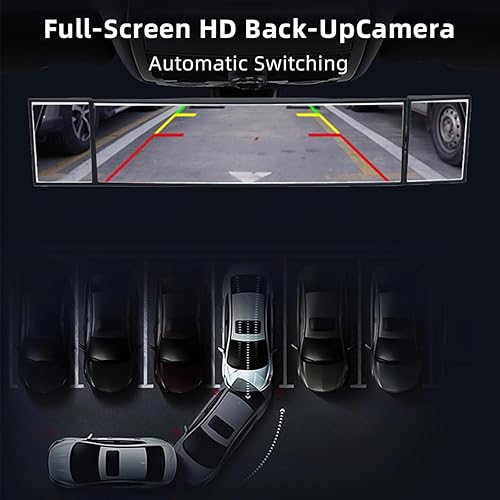 Vista 10 de Ziciner Espejo retrovisor para automóvil, espejo retrovisor panorámico de gran angular con clip interior de 11 pulgadas, espejo extendido