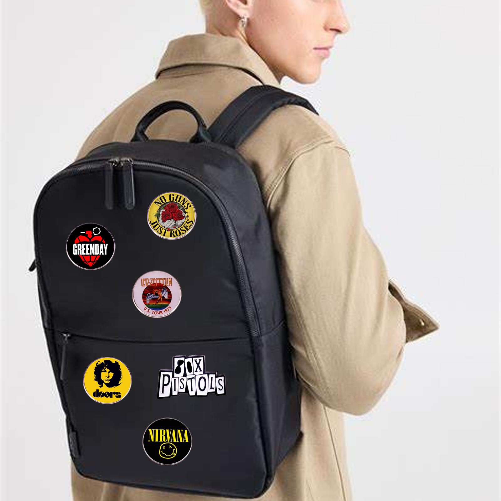 TYXHXTF Lot de 6 Rock Broche, Épingles à Dos en Émail, Punk Émail Broches, Broche Pin, Boutons à Épingle, pour Femme Homme pour Vêtements, Sac à Dos