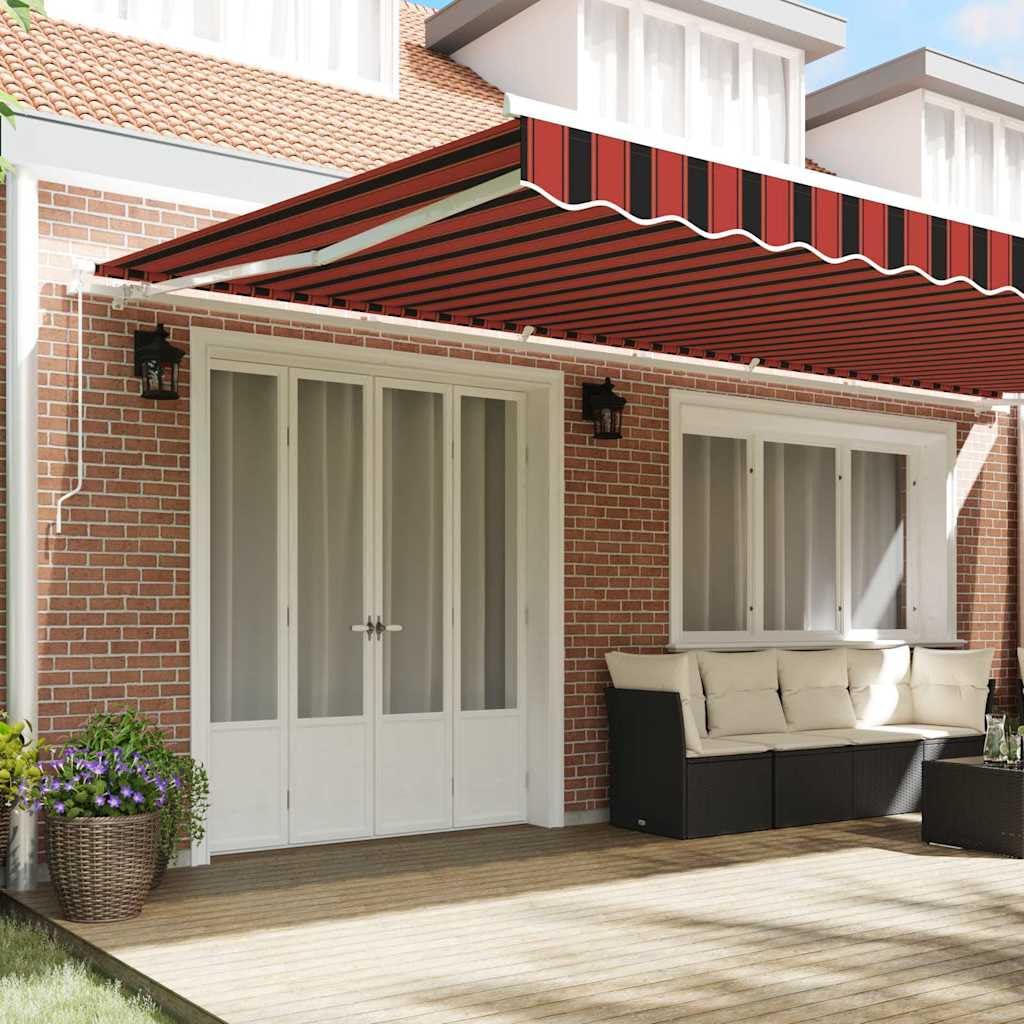 Ausziehbares Sonnensegel & Markise Orange und Braun Stoff Sonnenschutz mit Markise Balkon für Terrasse, Garten, Balkon (600 x 300 cm)