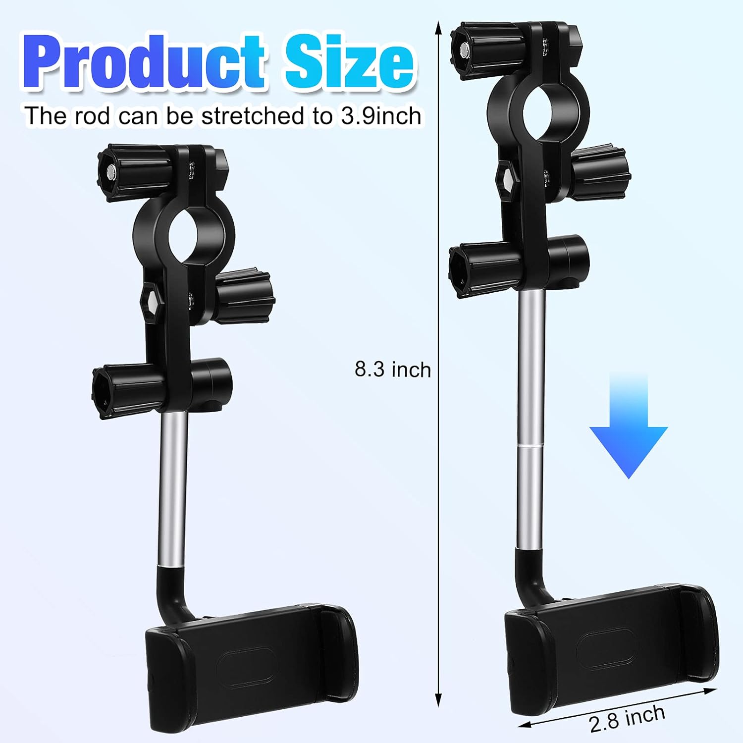Discount 80% 360° Rearview Mirror Phone Holder, Universal Car Phone Holder Mount Car Rearview Mirror Mount Phone and GPS Holder, Car Phone Mount Clip Suitable for Most 4-6.1 Inch Mobile Phones (Black)