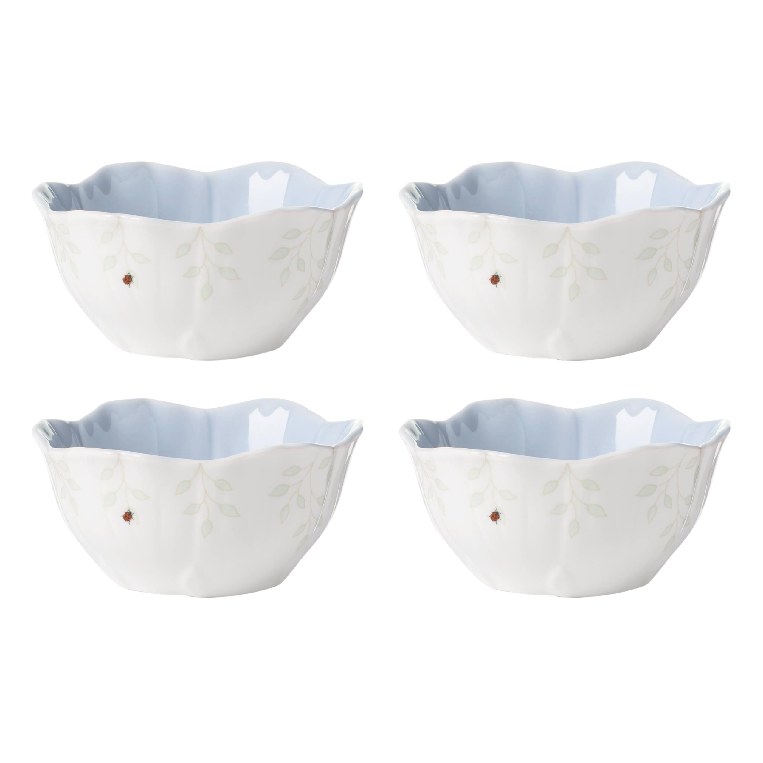 Lenox 897767 Butterfly Meadow Floral Dessert Bowls, Blue, Set of 4