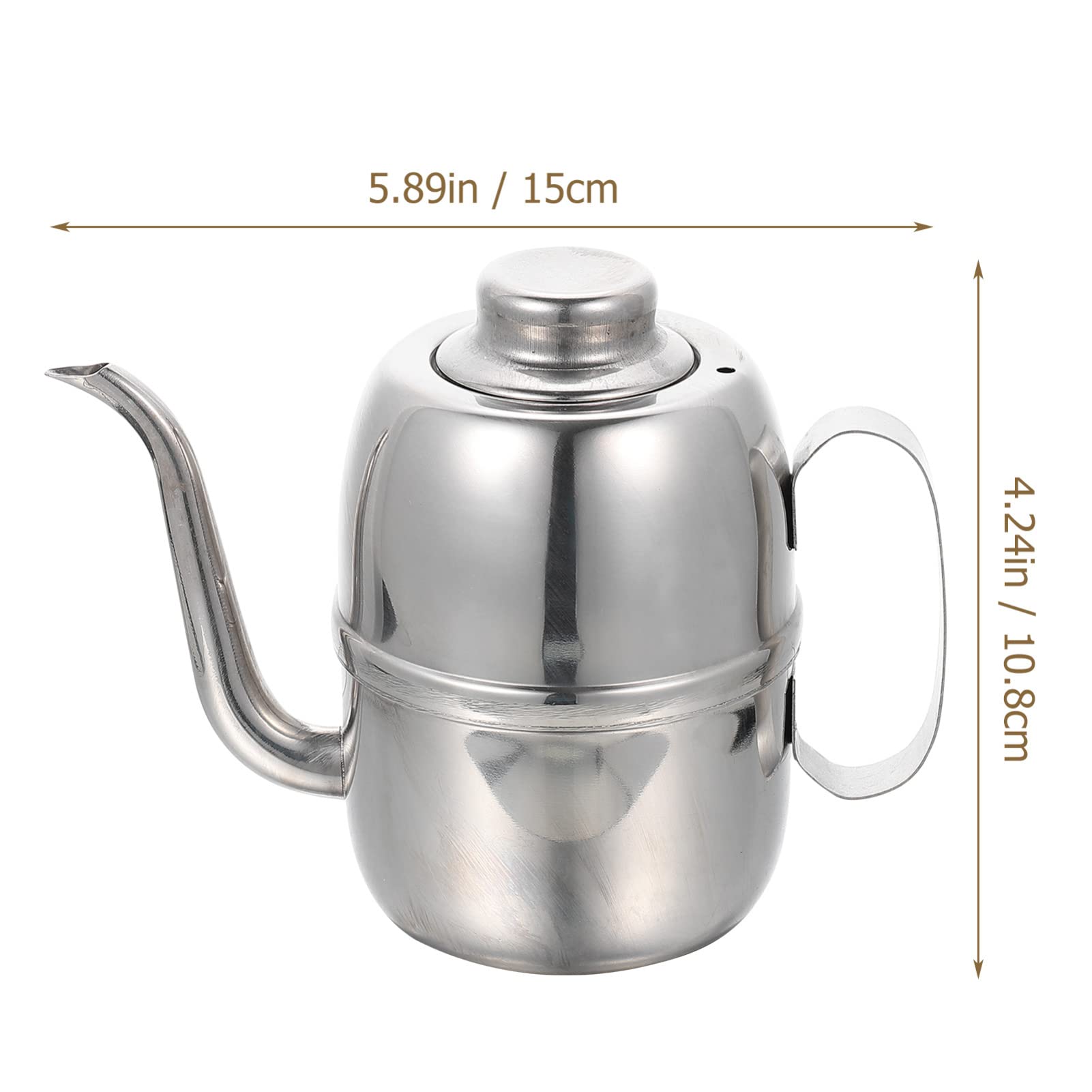 Cabilock Bacon Grease Container Oil Dispenser Stainless Oil Vinegar Bottle Olive Oil Bottle Vinegar Dispenser with Non- Handle for Cooking Kitchen Restaurant BBQ Silver 14 OZ Olive Oil Dispenser