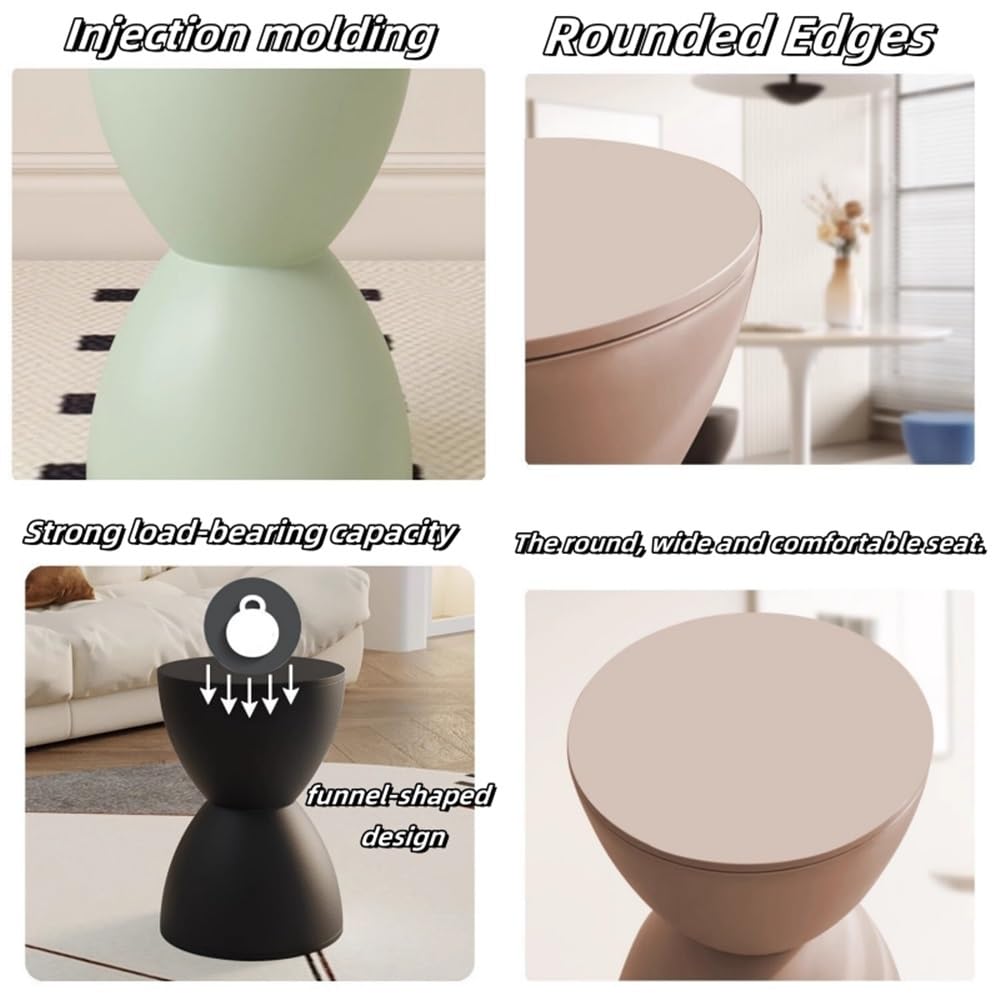 Nowoczesny podnóżek otomany - wszechstronny plastikowy stołek akcentujący do sypialni, łazienki, salonu - stylowy mały biały design dla wygody i eleganckiego wystroju