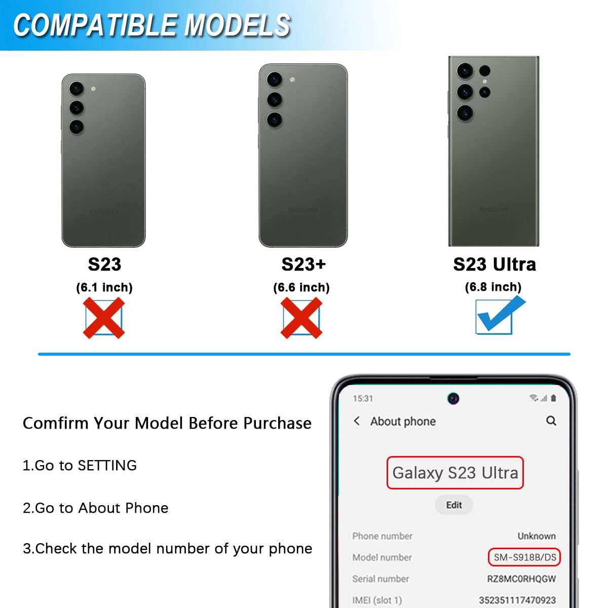 do Galaxy S23 Ultra Dual SIM uchwyt gniazda na kartę SIM zamiennik do Samsung Galaxy S23 Ultra 5G 2023 6,8 cala SM-S918B/DS, gumowa uszczelka gniazdo na kartę Dual-SIM z narzędziami