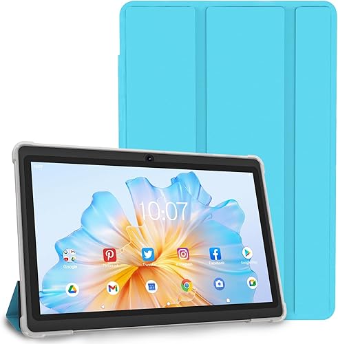Android Tablet for Kids,7 inch Android Tablet,32GB ROM(512GB Expand) Computer Tablet PC,Dual Camera,WiFi,Type C,Include Tablet Case (Blue)