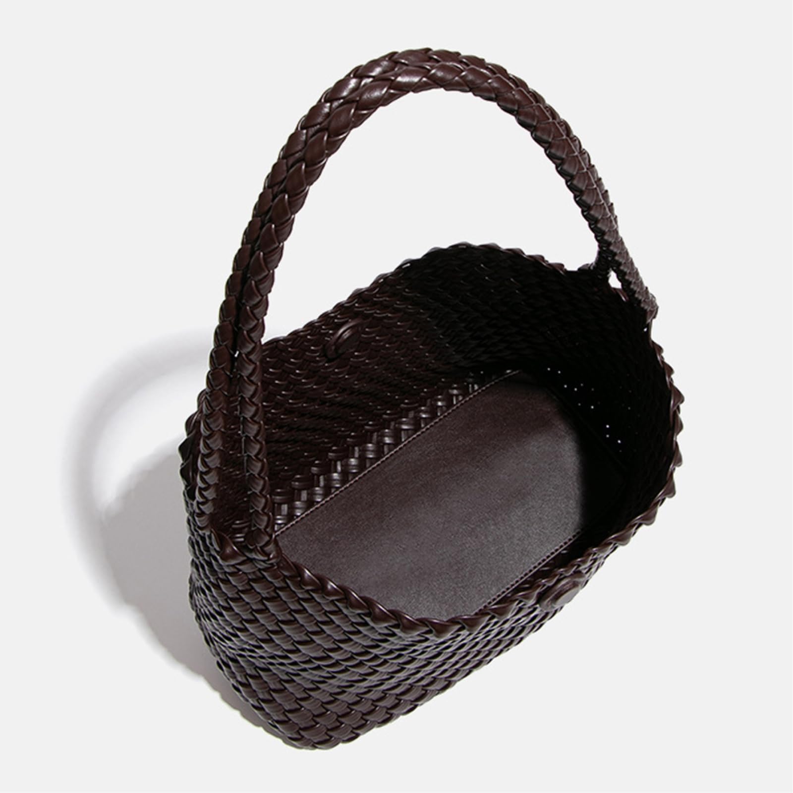 Borsa Tracolla A Traccia Tote Tessuta per Le Donne Borse Fashion Clutch Lavoro di Viaggio Fatto Mano-Brown