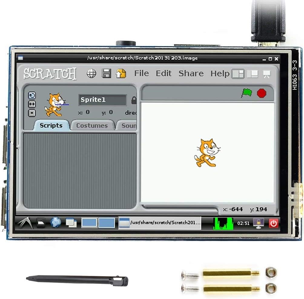 waveshare 3.5 inch IPS Touch Screen TFT LCD Display B 480x320 Resolution Resistive Touchscreen LCD Module for Raspberry Pi 3 B/3 B+/2 B/B+/3 A+/A+