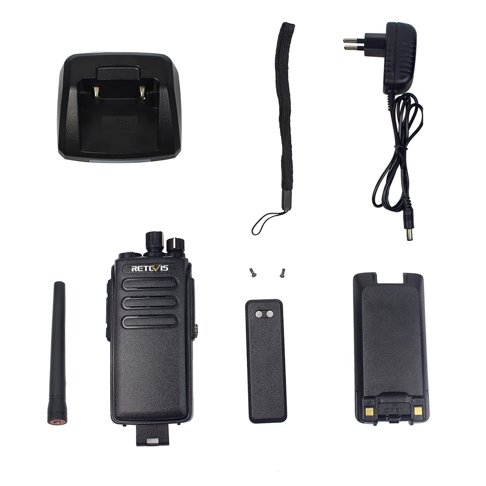 Retevis RT81 Walkie Talkie DMR, Ricetrasmittente Analogico Digitale IP67 | 2200mAh, 32 Canali, VOX Impermeabile, per Settore Industriale, Nero, 2 Pezzi