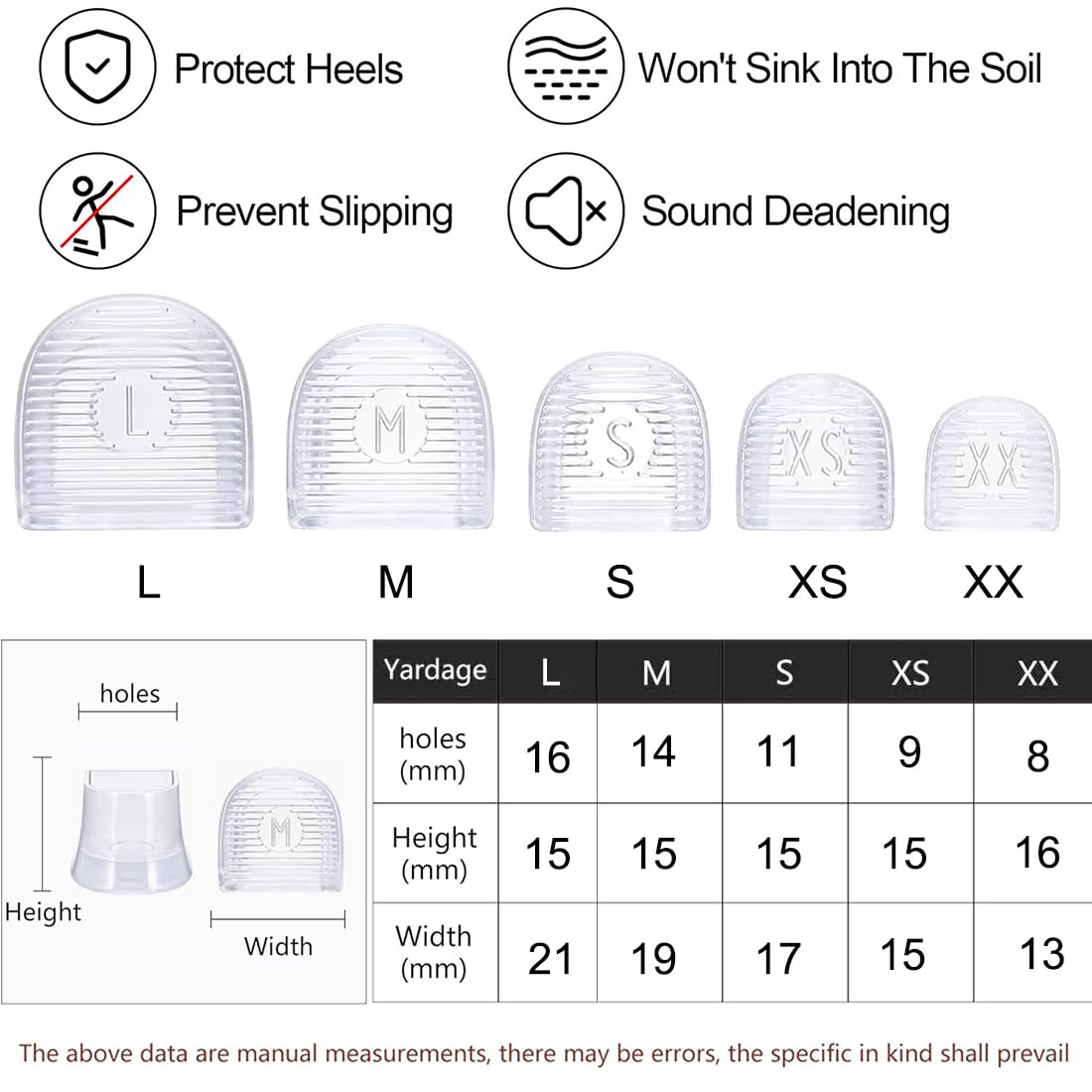 JEYORZY 5 Pares Protectores Para Tacón Alto, Fundas Transparentes Tacones, Stiletto Protectors
