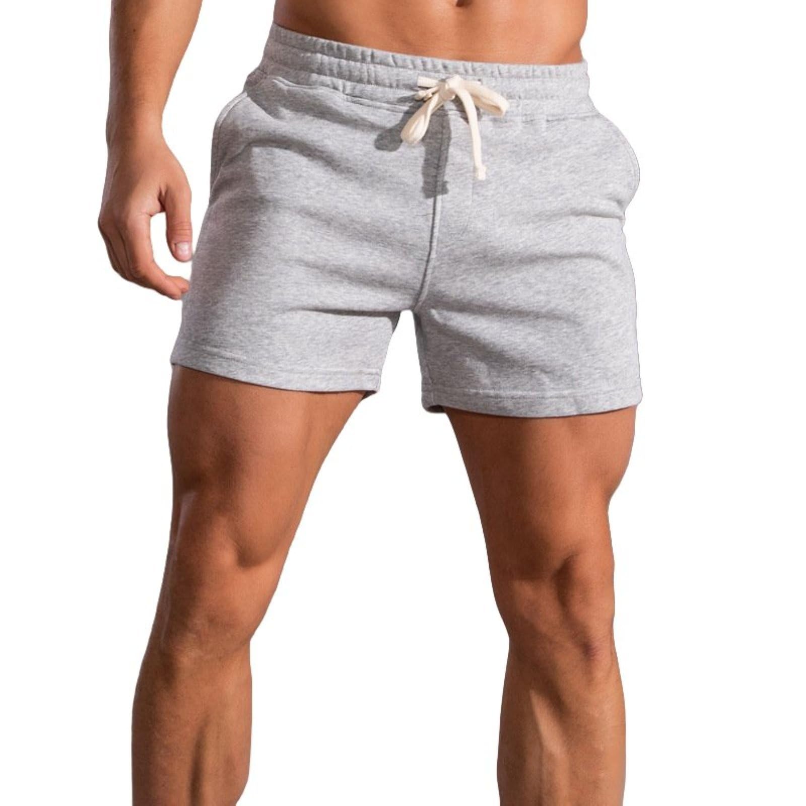 Short de SurvêTement DéContracté en Coton pour Homme, Short D'EntraîNement de Gym de Détente AthléTique pour Homme avec Poches