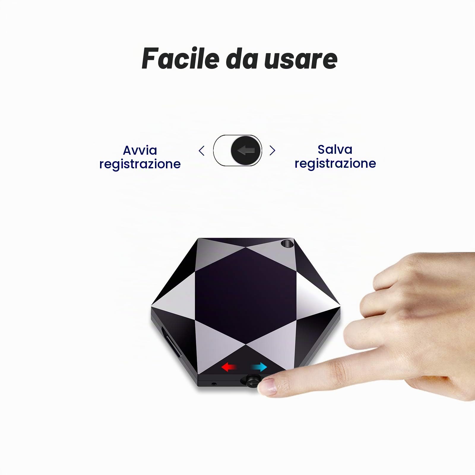 STTWUNAKE Mini registratore vocale per collana, 54 GB di memoria, interfaccia USB, riconoscimento vocale