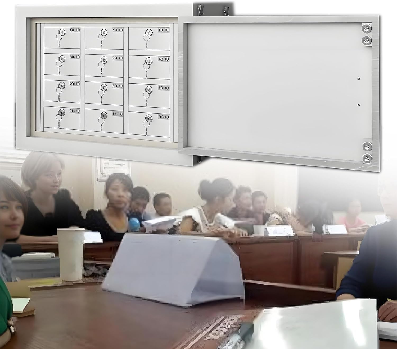 Metalowa skrzynka Faradaya, szafka ekranująca sygnał, do telefonów komórkowych, montowana na ścianie, z zamkiem i kluczem, idealna do użytku biurowego i szkolnego
