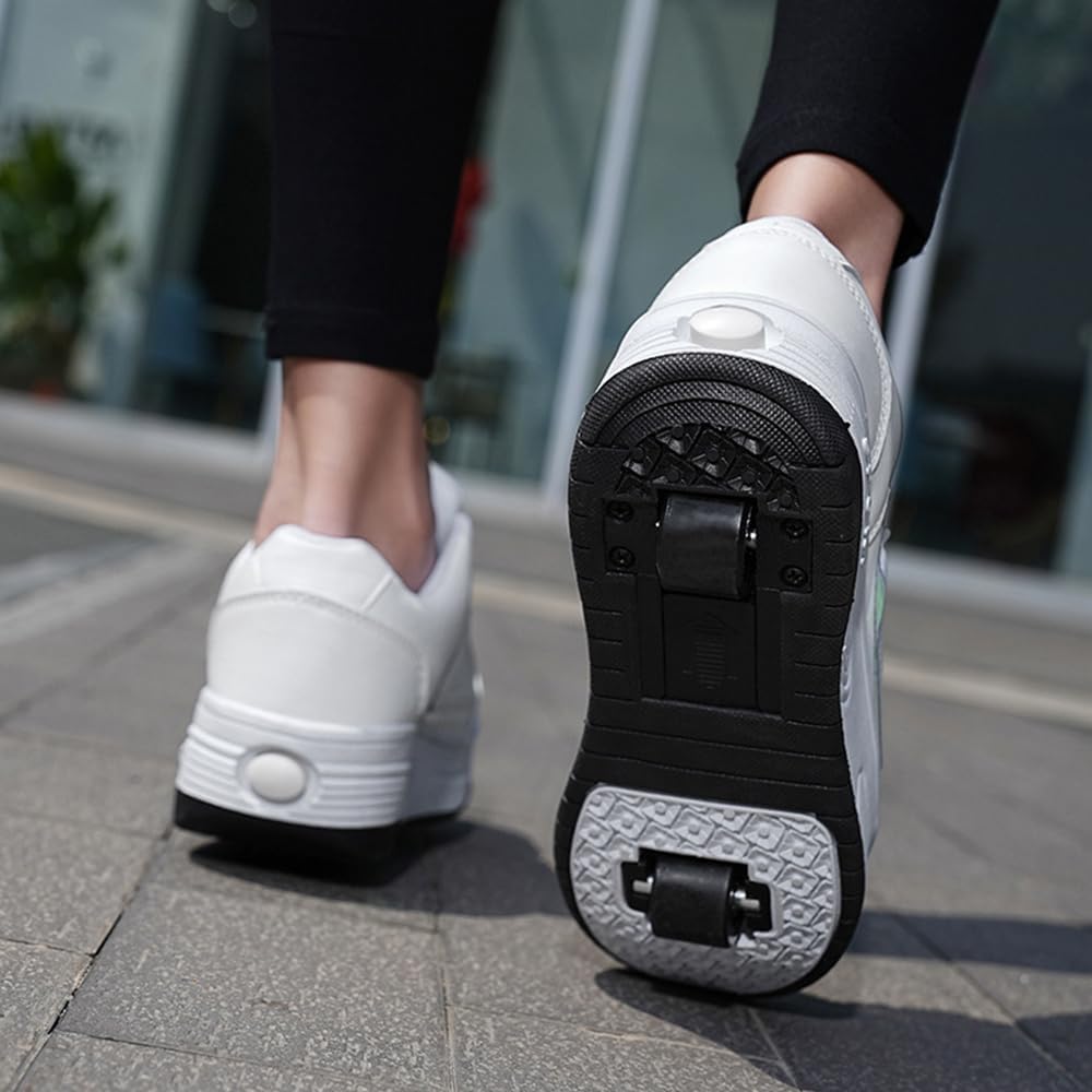 ids Buty Roller Sate dla dziewcząt chłopców, modne buty do deskorolki z kółkami unisex chowane buty do siedzenia dla dorosłych buty parour dziecięce tenisówki outdoorowe dla początkujących,