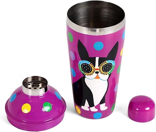 Coctelera artesanal pintada a mano vintage de 24 onzas  Mezclador de bebidas de acero inoxidable para margaritas, cócteles y licores  Herramienta de