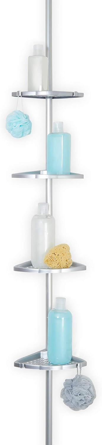 Better Living Products 70030 Ulti-Mate Shower Pole Caddy, Satin Silver