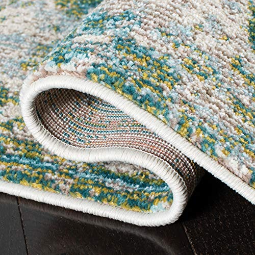 Tapete decorativo SAFAVIEH 228.6x160 cm verde y azul miniatura 5