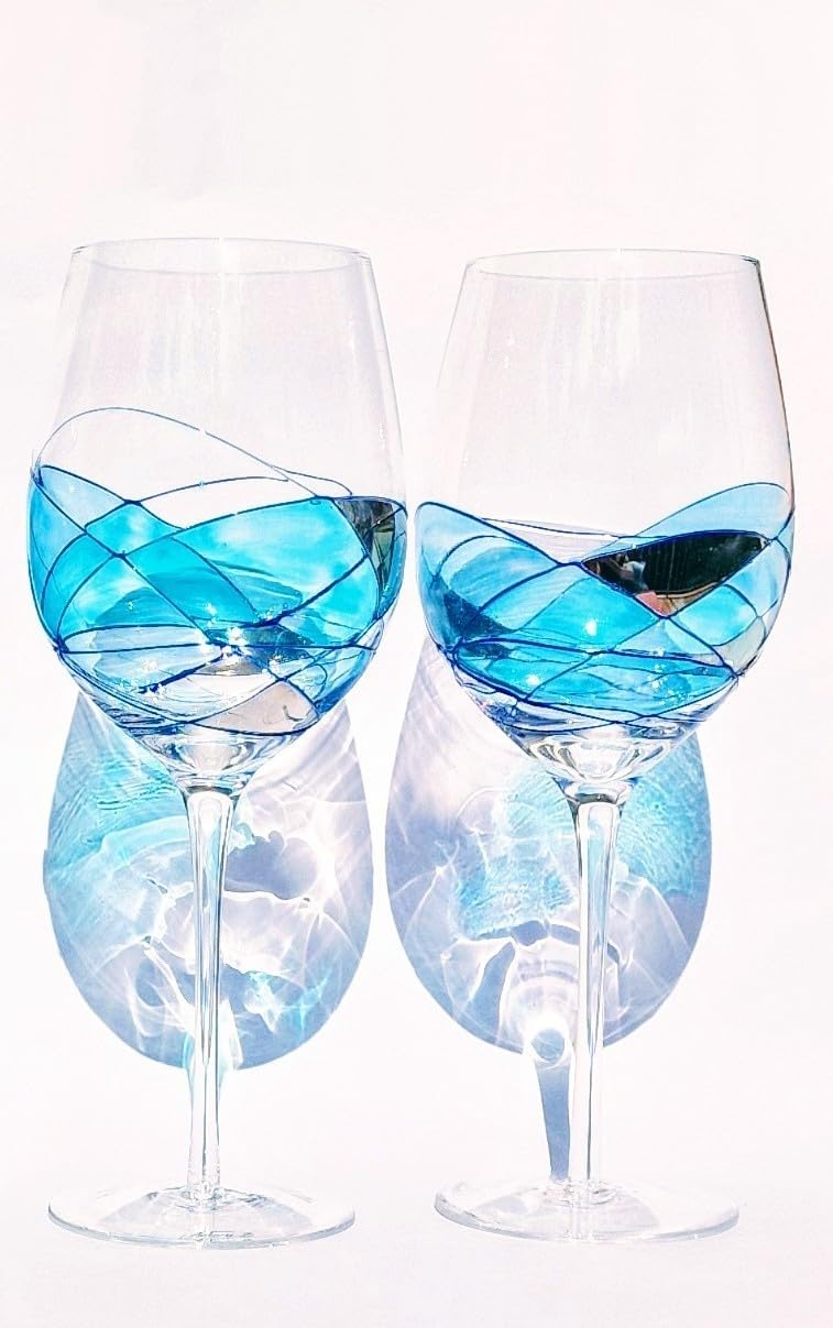 Amazon.com | Wine Glass Hand Painted Victoria Barcelona Mouth Blown Unique  Gifts Ideas Set 1 29oz Antoni Gaudi Cornet Experience Murano Inspired  Eco-Friendly Crystal: Wine Glasses
