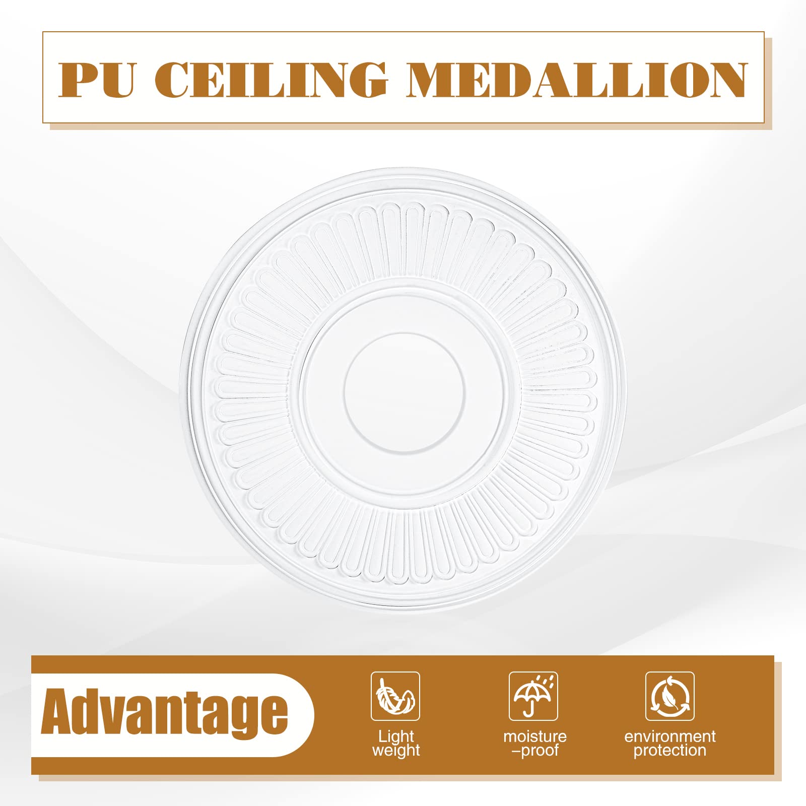 White Ceiling Medallions - Decorative Lighting Covers -5