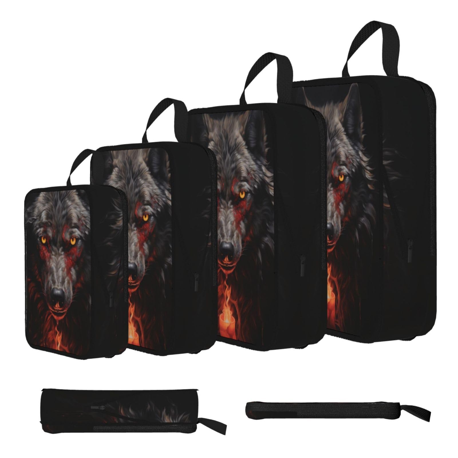 Bad Boy Red Wolf Compression Packing Cubes 4 Piece Set