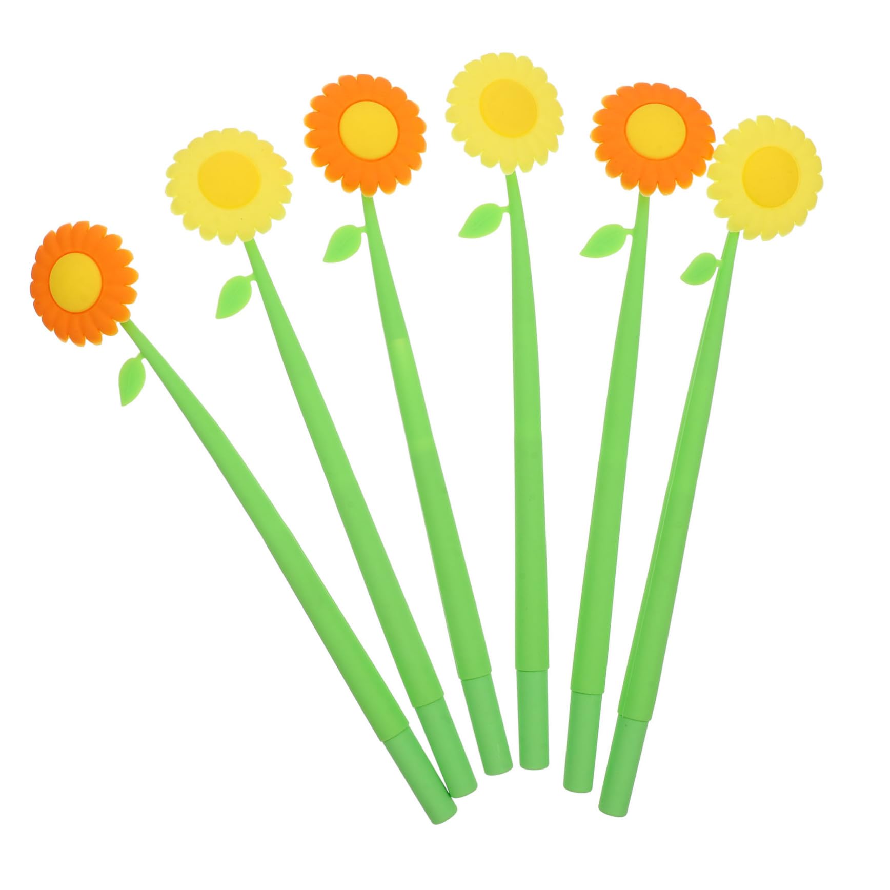 Didiseaon 18 Pcs Stylo En Silicone Tournesol Stylos Neutres s à Prise Confortable à Fleurs à Bille Roulante à Encre Gel De Nouveauté Floraux Gel De Silice
