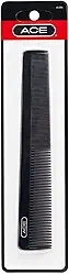 ACE Pente de cabelo AllPurpose de 17 cm, ótimo para todos os tipos de cabelo. Dentes finos a médios, durável para uso diário e profissional, preto, 1 unidade (pacote com 3)