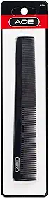 ACE Pente de cabelo AllPurpose de 17 cm, ótimo para todos os tipos de cabelo. Dentes finos a médios, durável para uso diário e profissional, preto, 1 unidade (pacote com 3)