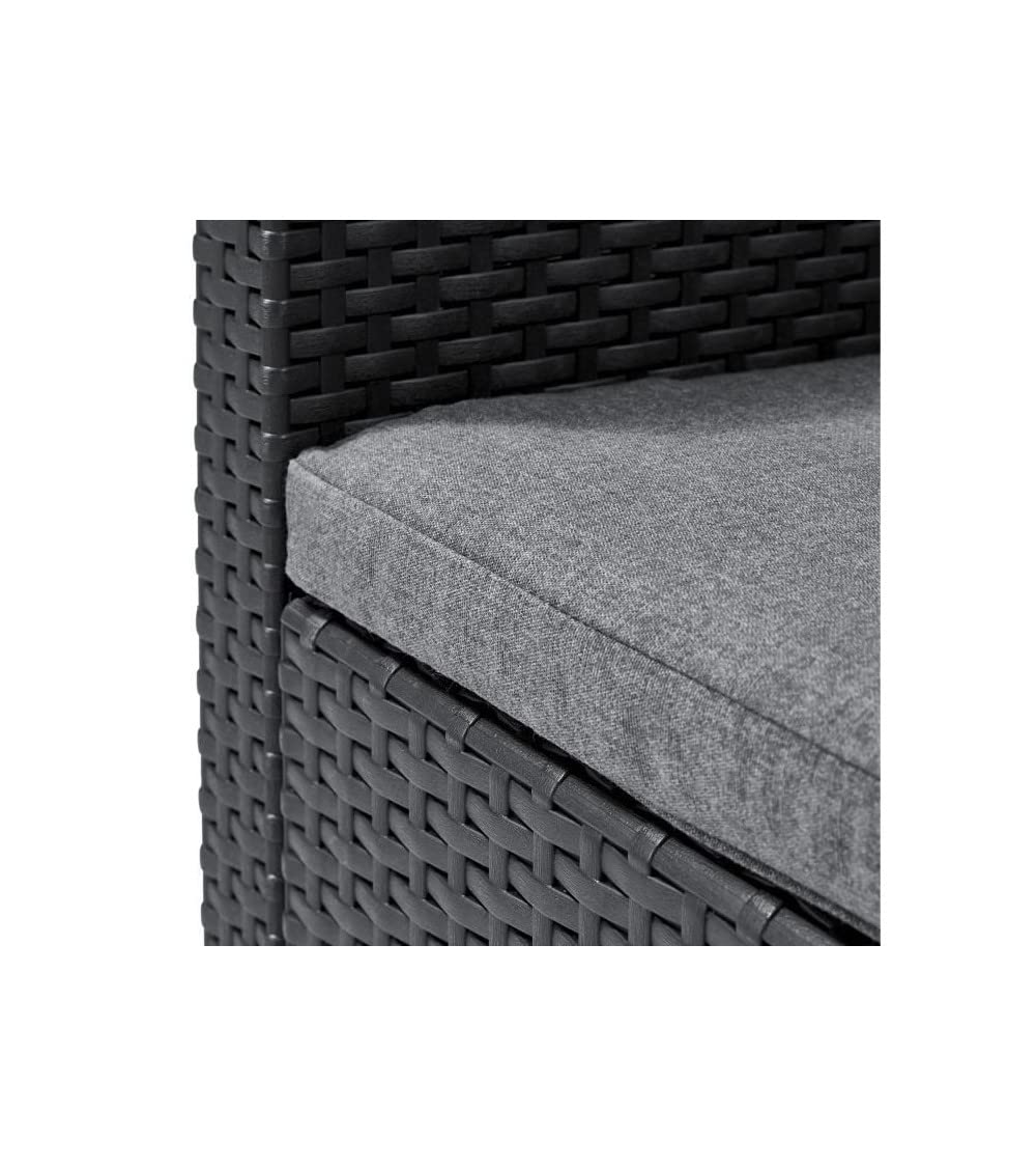 Fauteuil Sanremo - Imitation rotin tressé - Gris Graphite