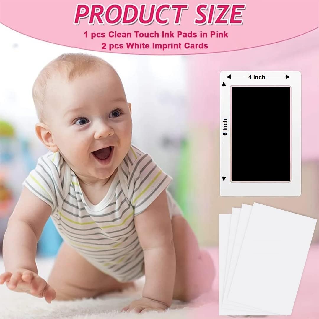 BABIES BLOOM Large Clean Touch Ink Pad for Baby Handprints and Footprints, Inkless Infant Hand & Foot Stamp, Safe for Babies, Does not Touch Skin – Perfect Family Memory or Gift (Black) 1