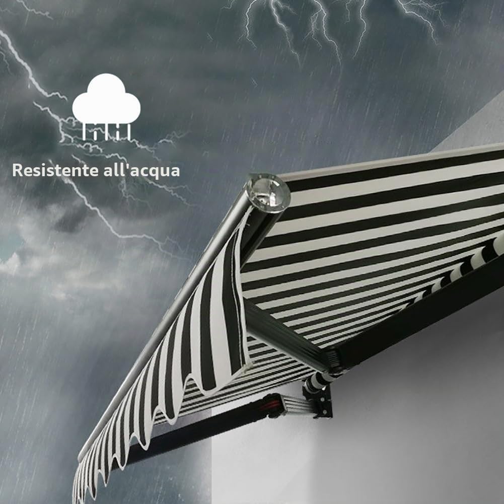 Generico Telo per Tende da Sole Ricambio, Tessuto di Ricambio, Impermeabile, Resistente ai Raggi UV, Copertura avvolgibile in Tessuto per terrazza, Balcone, Cortile(285x200cm)