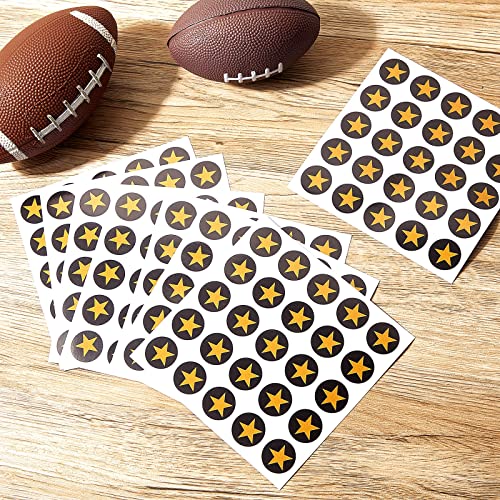 Image of Leinuosen Helmet Stickers Football Baseball Helmet Decals 1-1 /8 Inch Vinyl Sports Football Decals Self Adhesive Hockey Stickers for Hockey, Lacrosse, Batting(Black Print Gold,Star)