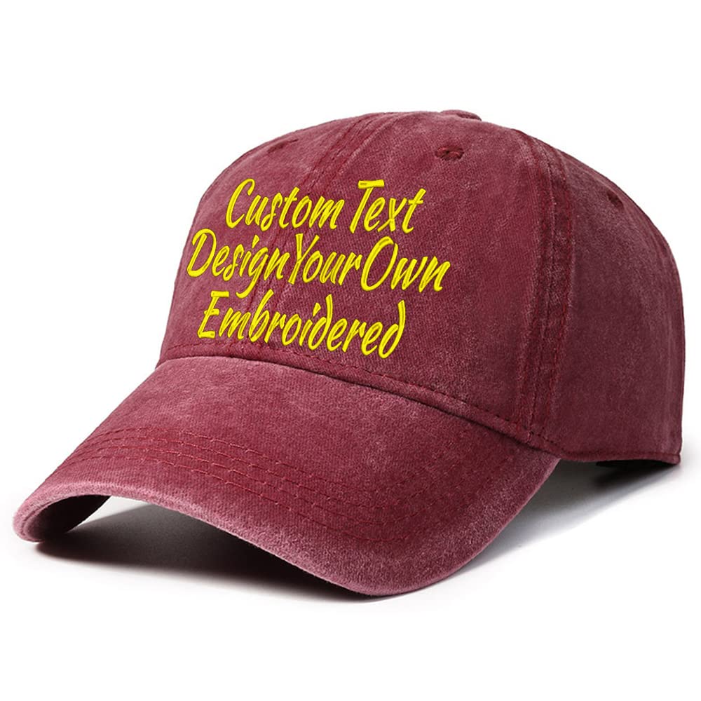Personalized Custom Hat Embroidery With Text Vintage Washed