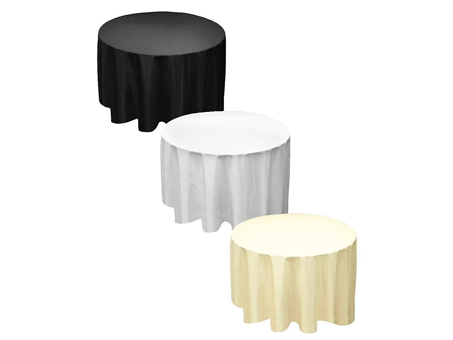 WedDecor Tovaglia Rotonda 335 Cm In Poliestere - Bianca, Lavabile, Per Matrimoni E Feste - 4