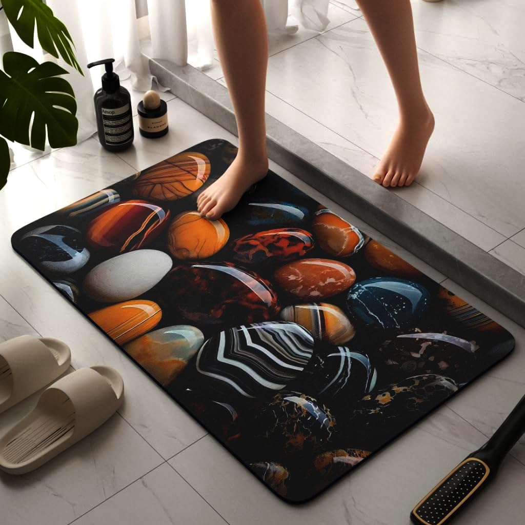 SKVM Water Absorbent mat for Bathroom Kitchen Floor Door Entrance Anti Slip Floor Foot Anti Skid Bathroom Shower mat (Design 12)