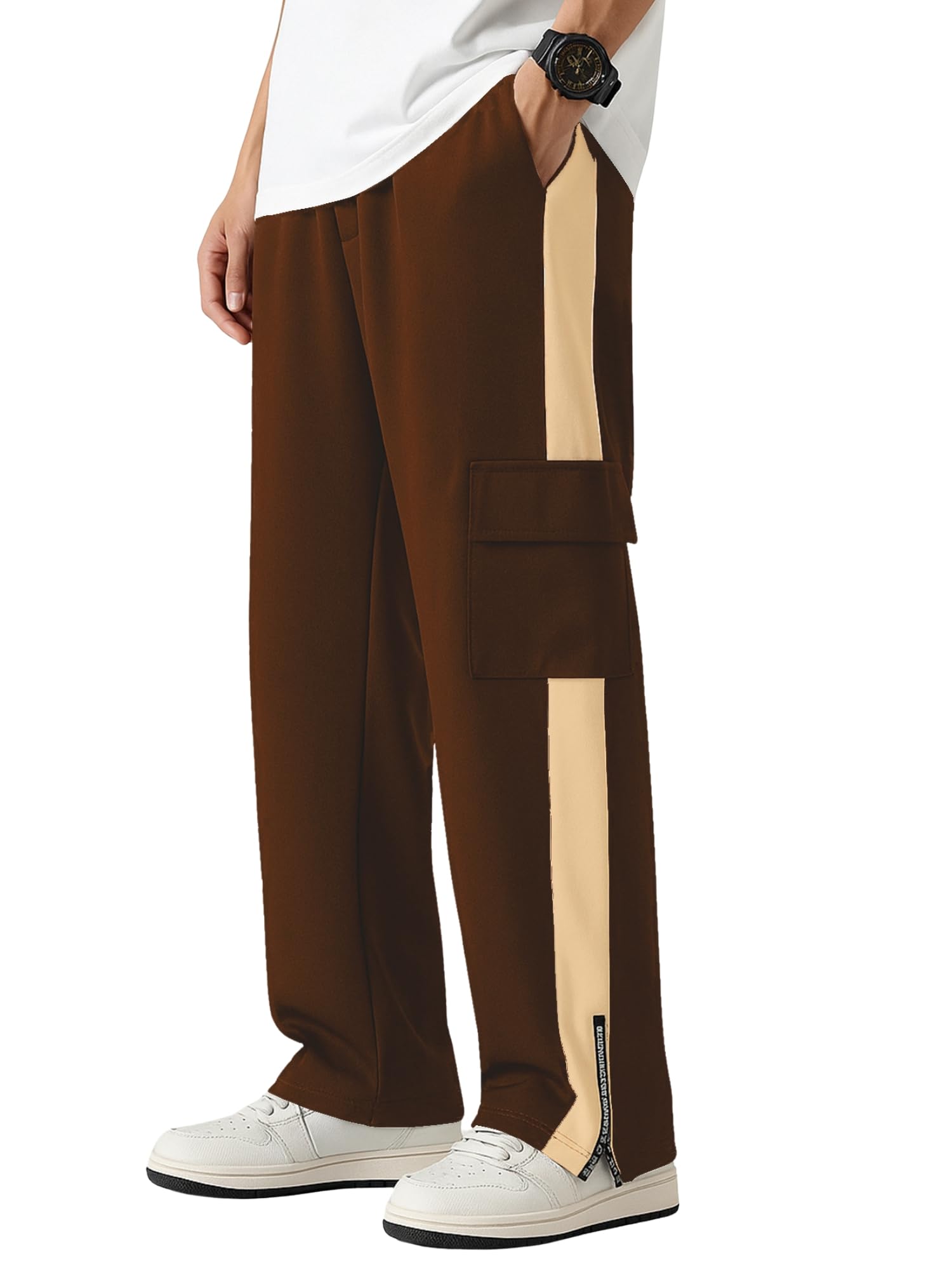 jump cuts || Mens || Zipper Bootcut || Colorblock || Polyester || Cargo-picture-28